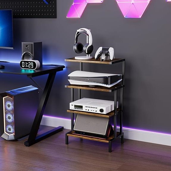 Aquzee 4-Tier Gaming Media Console Stand