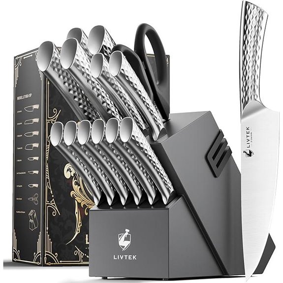 Livtek 15-Piece German Knife Set with Sharpener