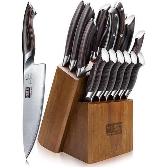 HOSHANHO 16-Piece High Carbon Steel Knife Set