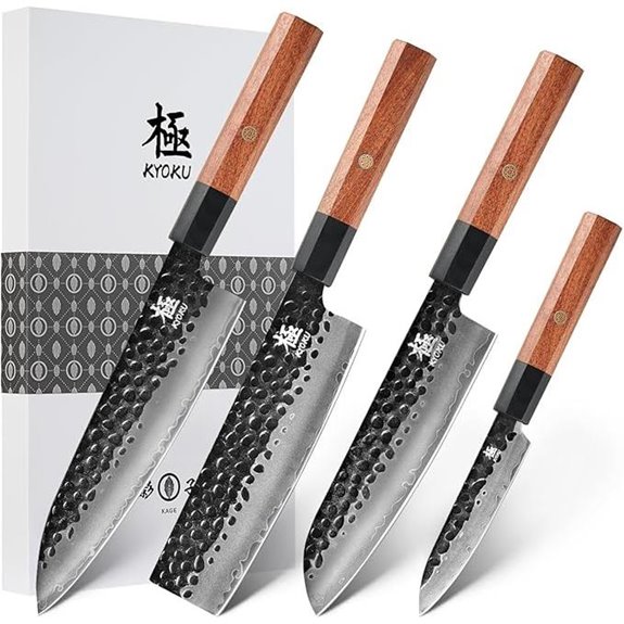 KYOKU 4pc Japanese Kitchen Knife Set