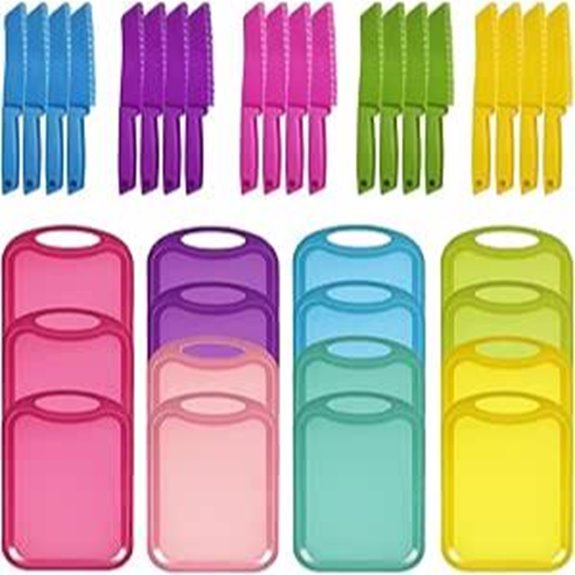 30-Piece Kids Plastic Cutting Board and Knife Set