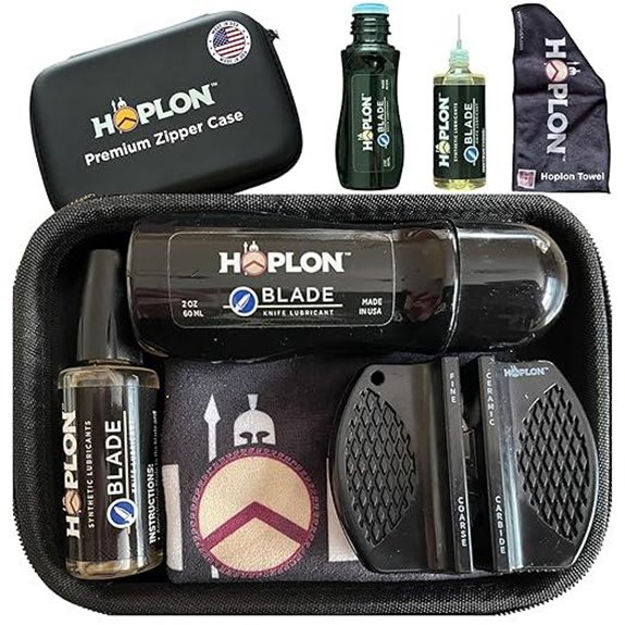 HOPLON Knife Care Kit with Oil Sharpeners & Case
