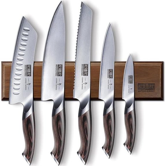 HOSHANHO 6-Piece Magnetic Knife Set with Holder