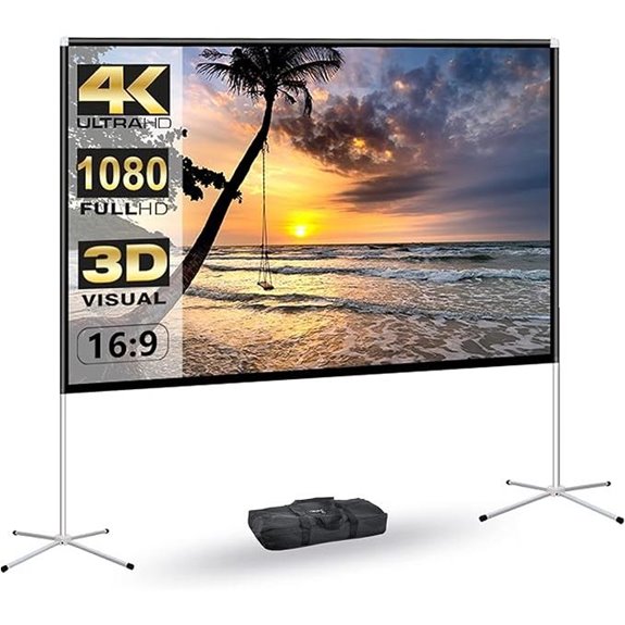 Portable 80-inch Outdoor 4K Projector Screen with Stand