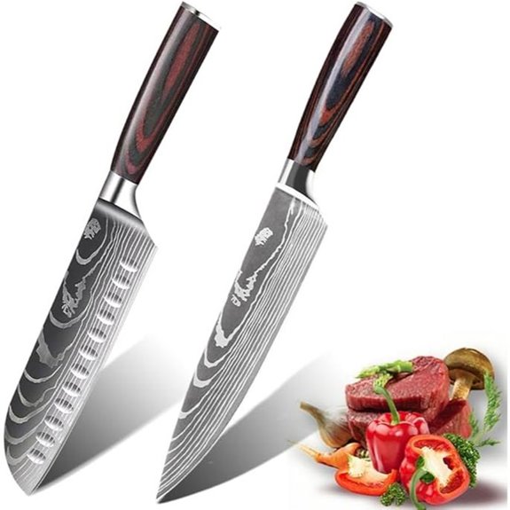 Kitchen Chef Knife Set with Pakkawood Handles