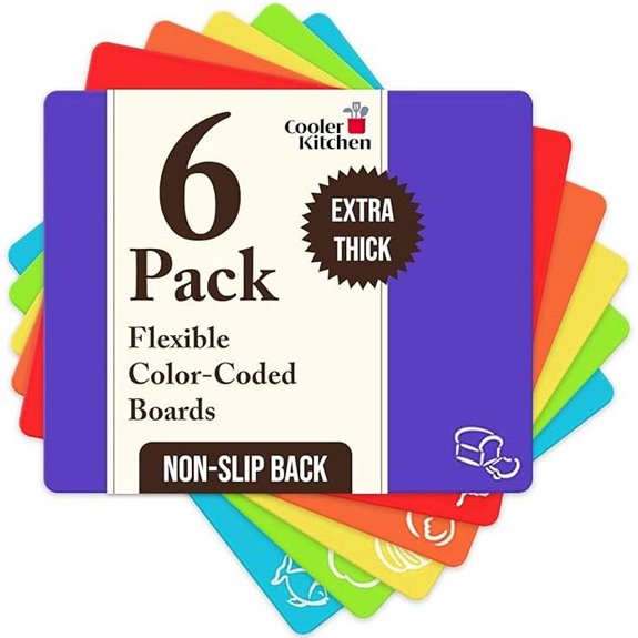 Flexible Plastic Cutting Board Mats Set of 6