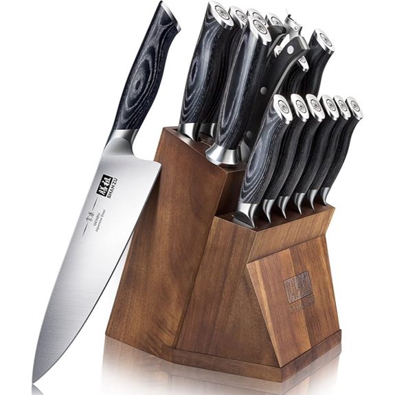 SHAN ZU Kitchen Knife Sets with Block