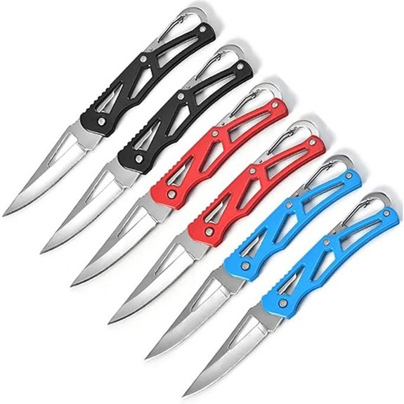 Stainless Steel Folding Knife with Key Ring (6 Pack)