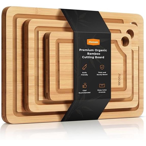 Bamboo Cutting Board Set with Juice Groove (3 Pieces)