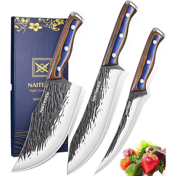 3PCS Hand Forged Chef Meat Knife Set