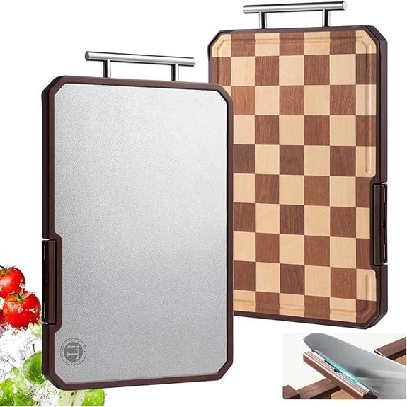 Titanium & Acacia Cutting Board with Sharpener and Stand