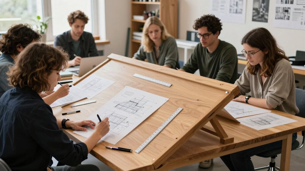 ergonomic space saving drafting features