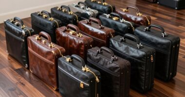 luxury briefcases with laptops