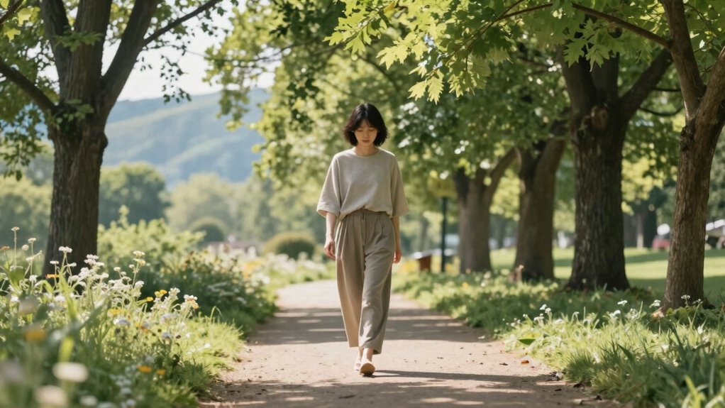 mindful walking reduces stress