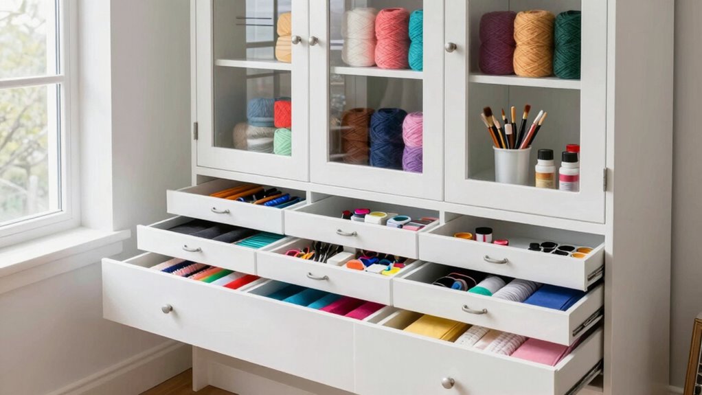 organized craft supplies storage