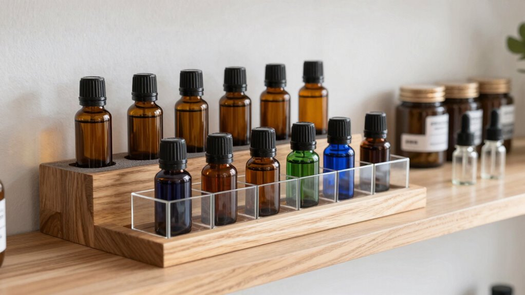 organized safe essential oil storage