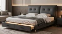 top king bed storage